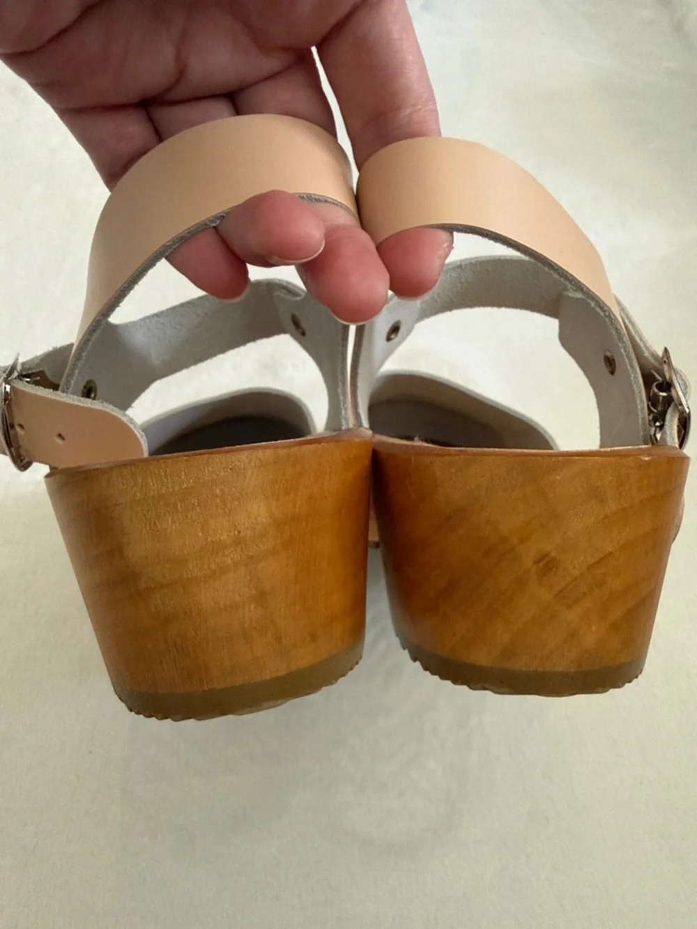 Bjork | Alma Swedish Comfort Wood Clog Leather Sandals Nude (EU 38 / US 7.5-8) - Picture 8 of 16